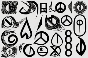 yinyang and peace symbol in one image tattoo idea