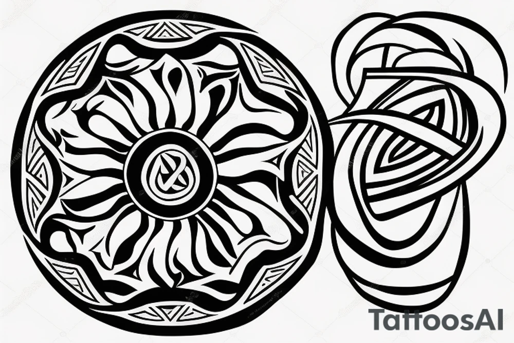 Russian symbol sun with infinity tattoo idea