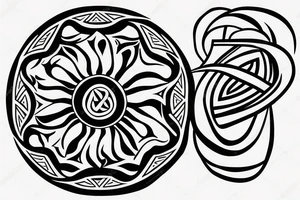 Russian symbol sun with infinity tattoo idea