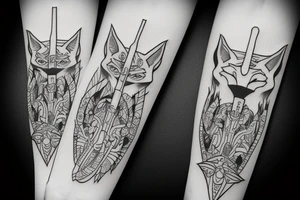 fox katana japan tattoo idea