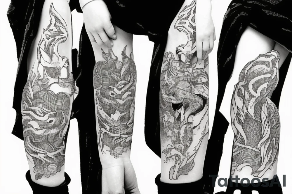 fox katana japan tattoo idea