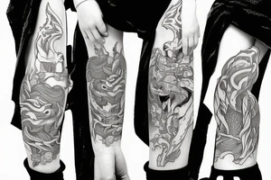 fox katana japan tattoo idea