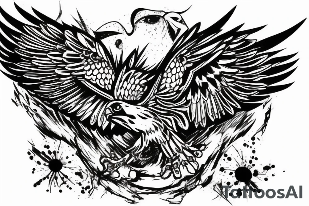 A falcon with red eyes tattoo idea