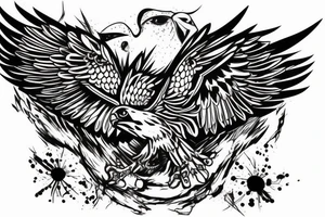 A falcon with red eyes tattoo idea