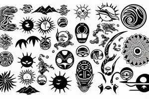 Couple tattoos, Sun and moon tattoo idea
