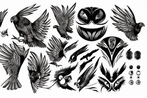 A falcon with red eyes tattoo idea