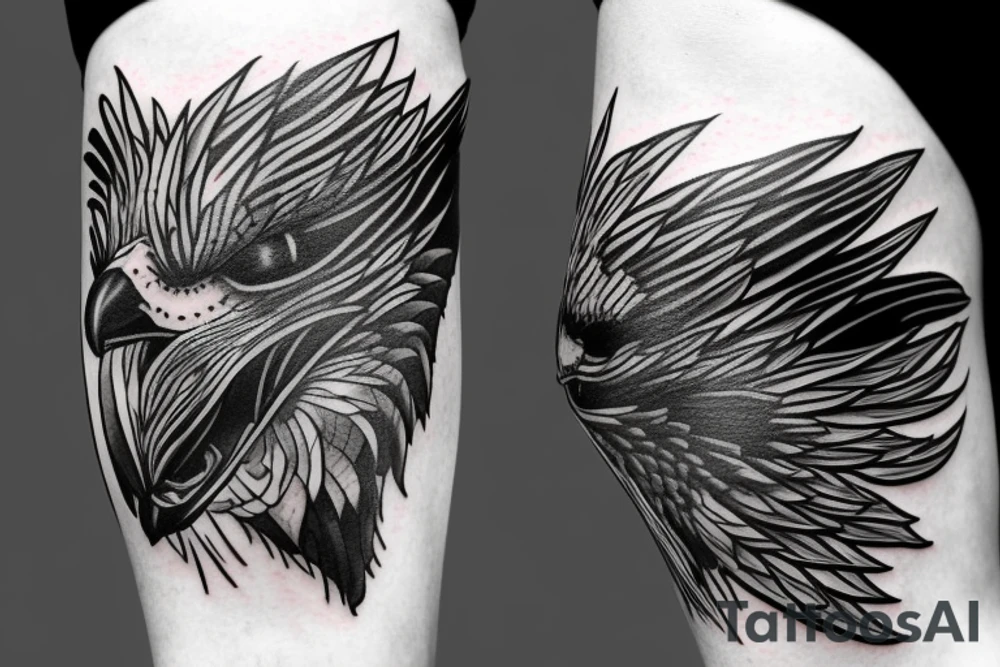 A falcon with red eyes tattoo idea