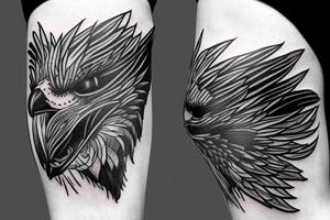 A falcon with red eyes tattoo idea