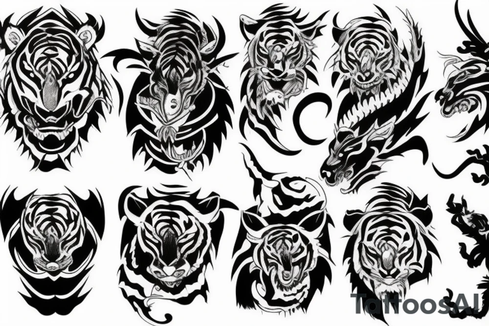 Dragon and Tiger tattoo idea