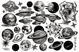 Space, planets tattoo idea
