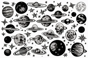 Space, planets tattoo idea