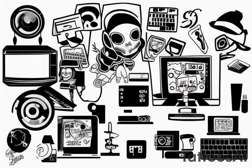 hacker at the computer tattoo idea