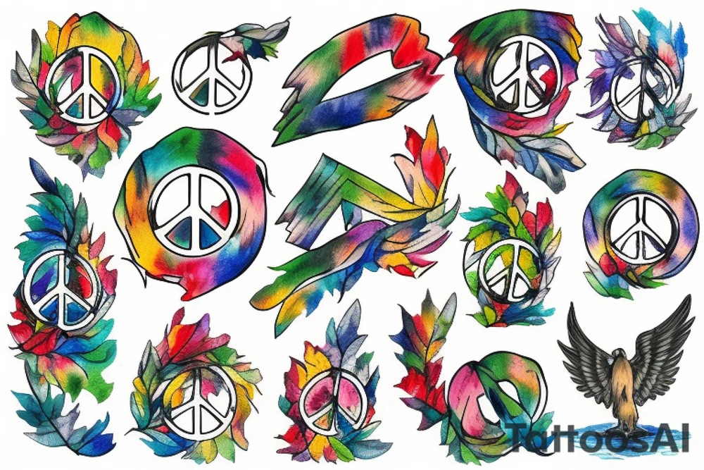 Peace, Freedom, Mountains tattoo idea