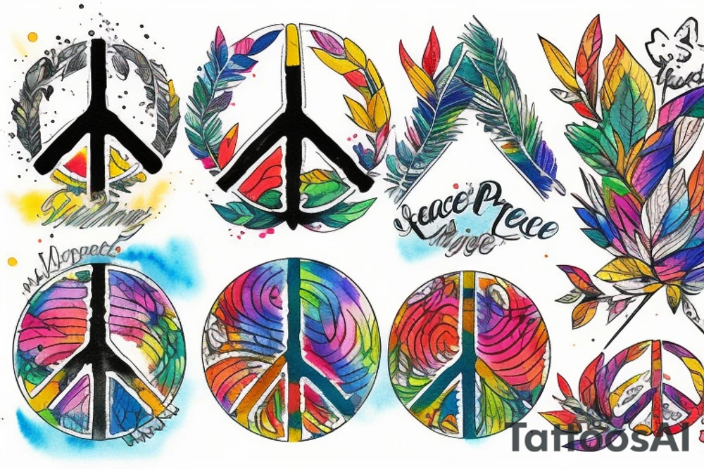 Peace, Freedom, Mountains tattoo idea