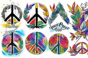 Peace, Freedom, Mountains tattoo idea