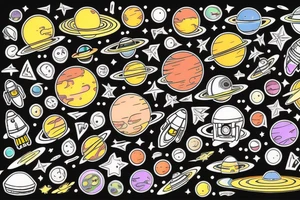 Space, planets tattoo idea
