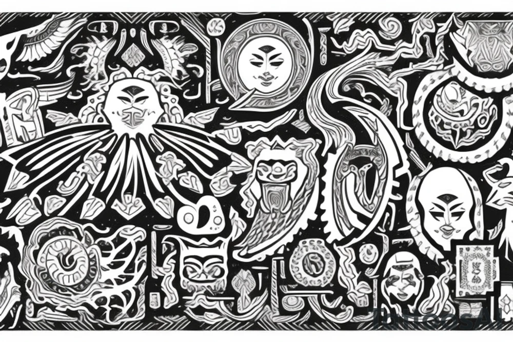 Kazakh ornaments tattoo idea
