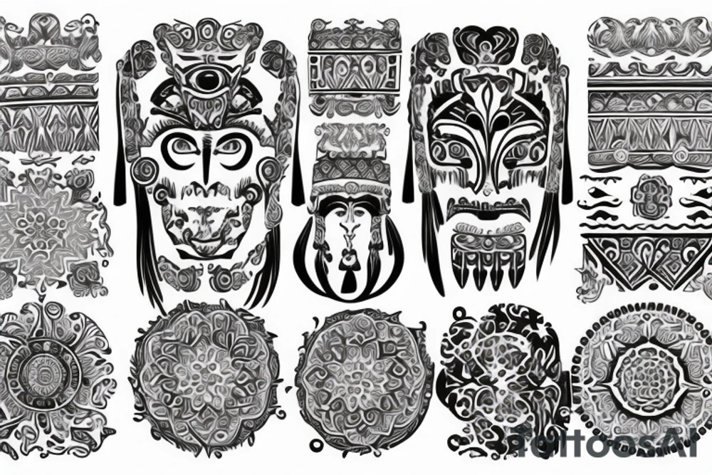 Kazakh ornaments on right hand tattoo idea