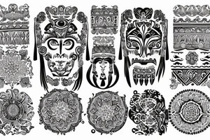 Kazakh ornaments on right hand tattoo idea