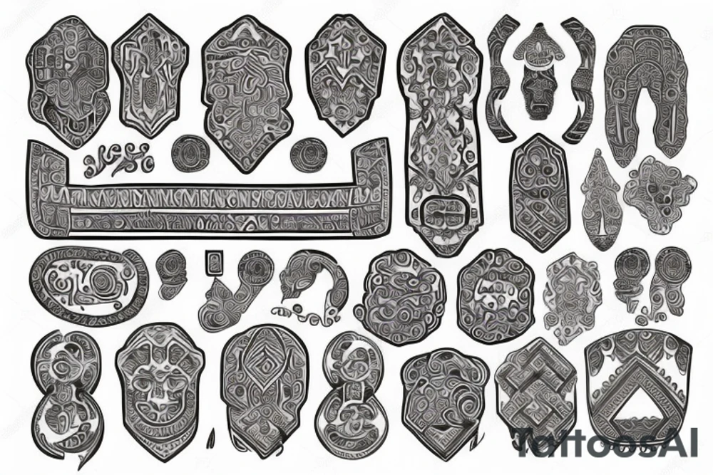 Kazakh ornaments on right hand tattoo idea