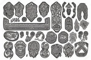 Kazakh ornaments on right hand tattoo idea