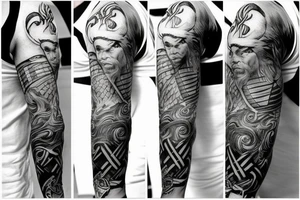 Norse mythology sleeve tattoo idea