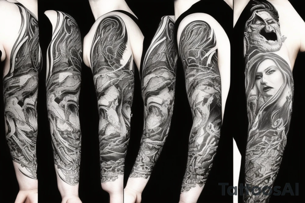 Norse mythology sleeve tattoo idea