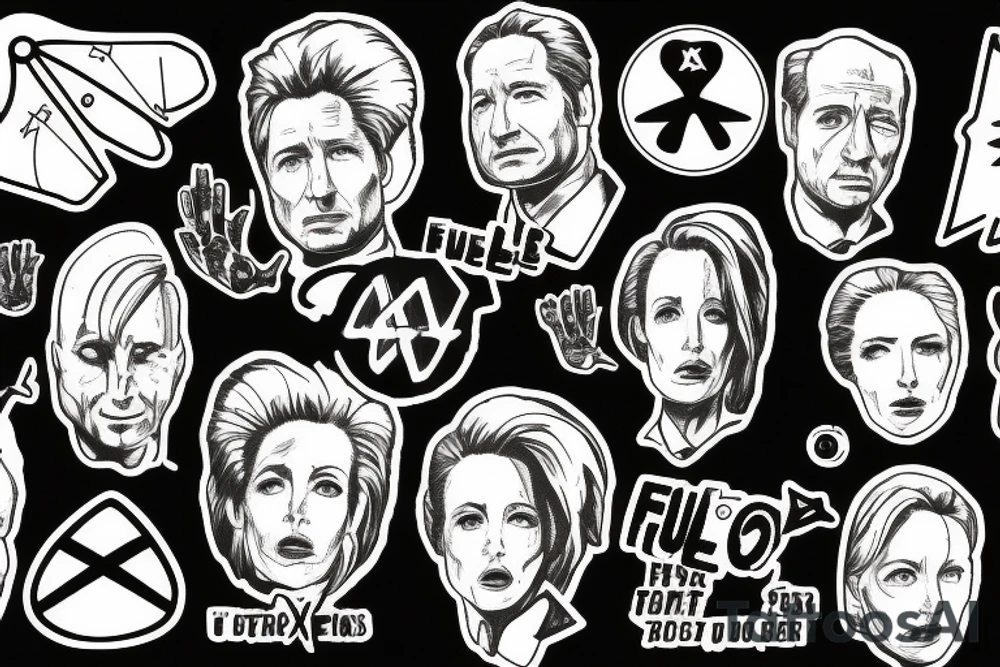 To show The X files, Mulder, Scully, UFO tattoo idea