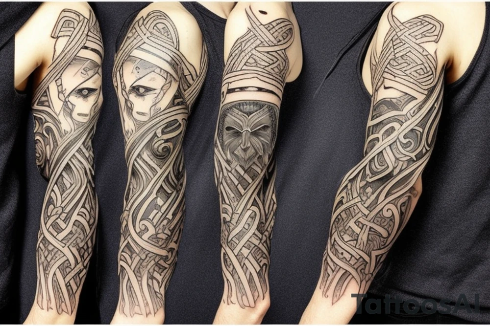 Norse mythology sleeve tattoo idea