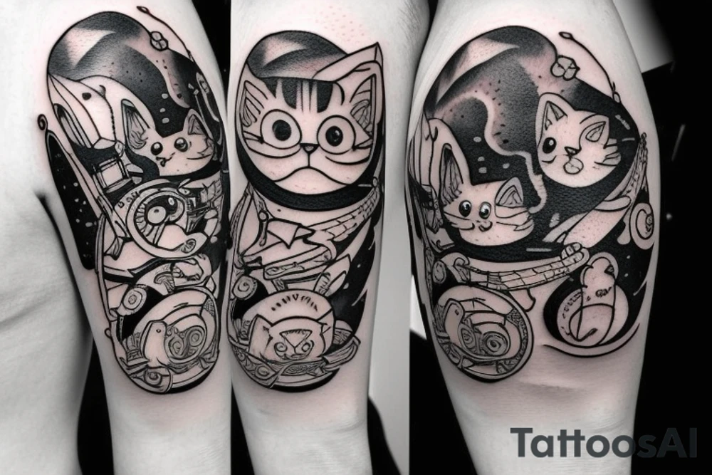 A little cat in space tattoo idea