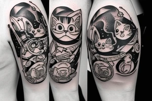 A little cat in space tattoo idea
