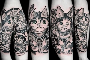 A little cat in space tattoo idea