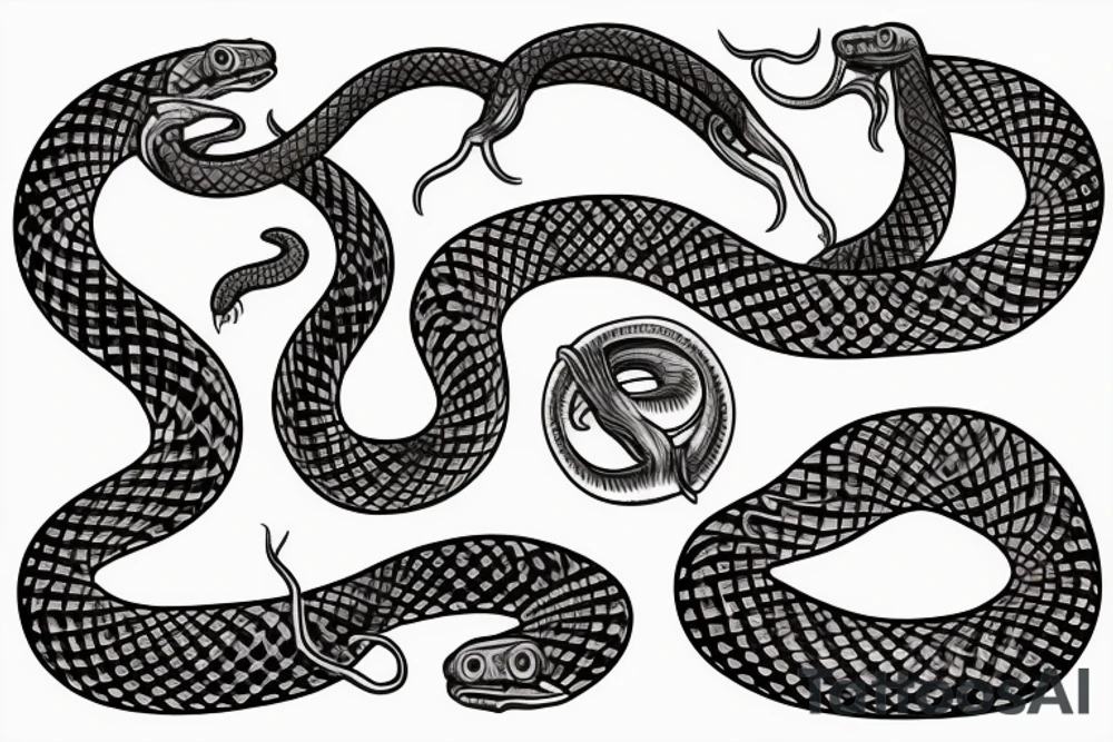 Dying snake from knife tattoo idea