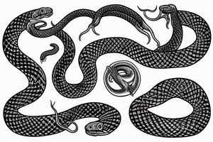 Dying snake from knife tattoo idea