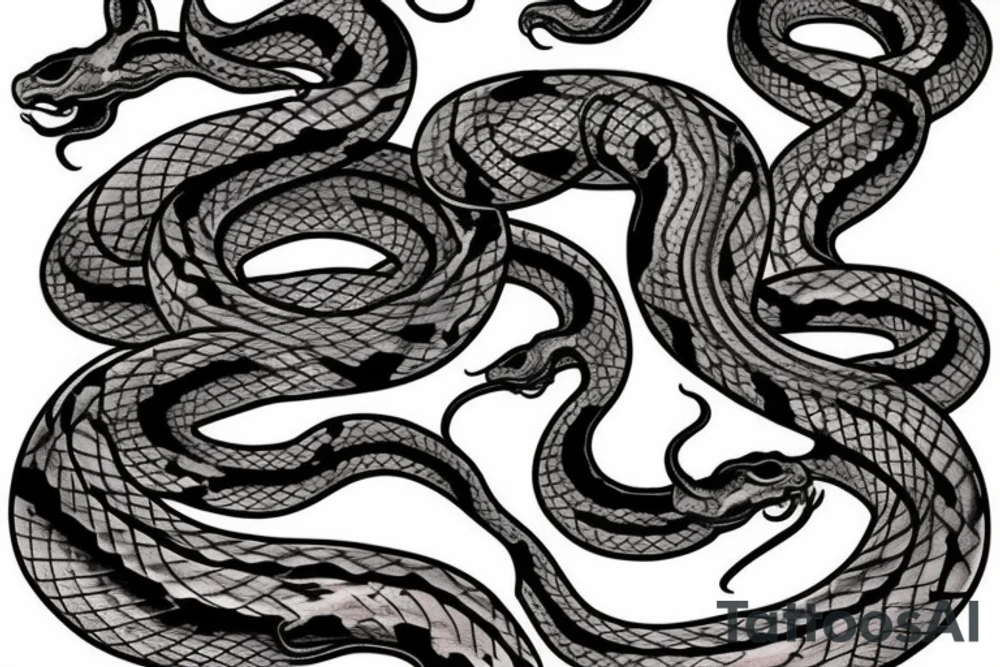 Dying snake from knife tattoo idea