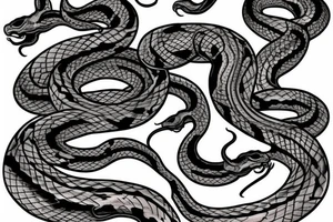 Dying snake from knife tattoo idea