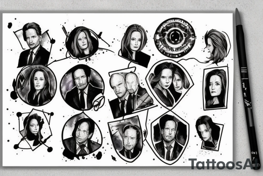 TV show The X files, Mulder, Scully, UFO tattoo idea