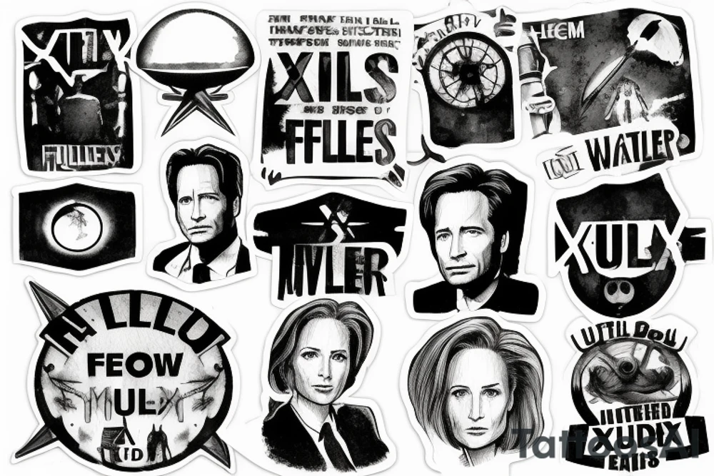 TV show The X files, Mulder, Scully, UFO tattoo idea