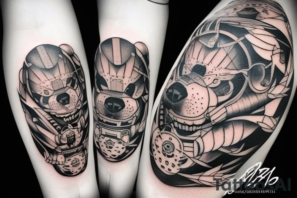 A big bear in space tattoo idea