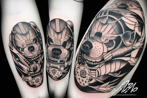 A big bear in space tattoo idea