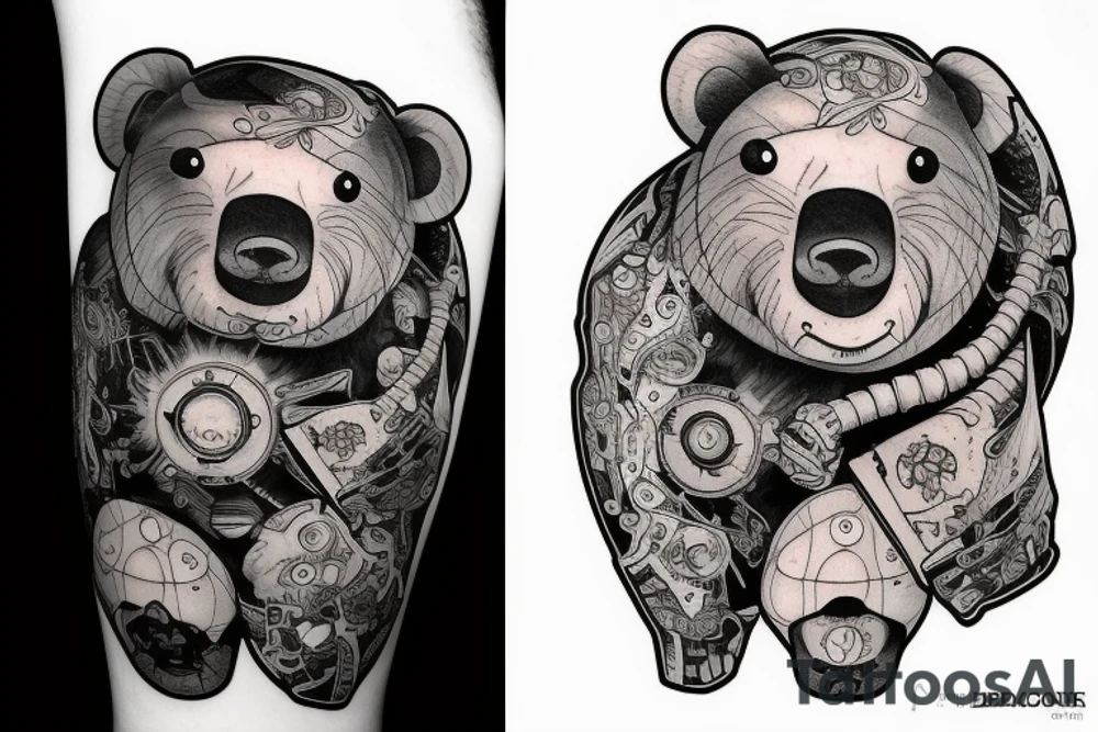 A big bear in space tattoo idea
