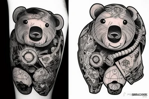 A big bear in space tattoo idea