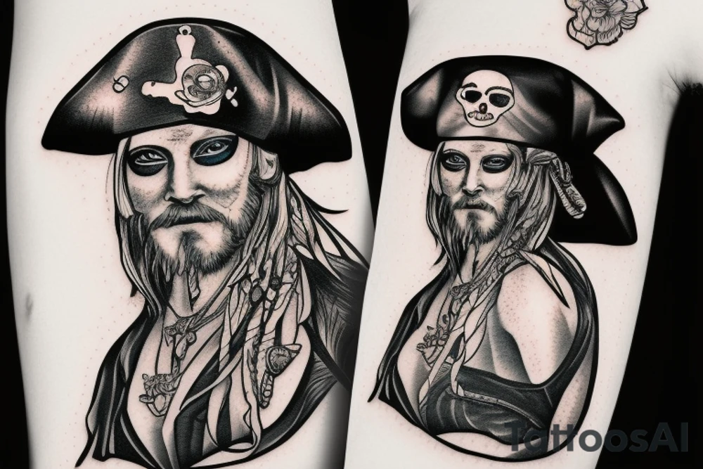 Drunked pirat whith a parrot tattoo idea