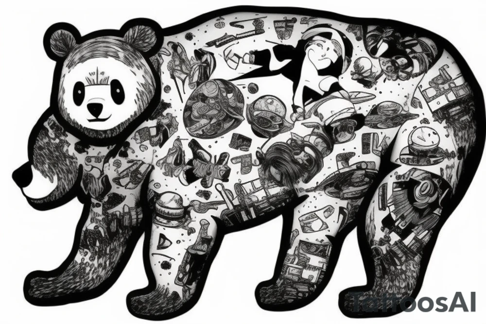 A big bear in space tattoo idea