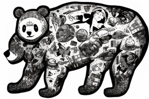 A big bear in space tattoo idea