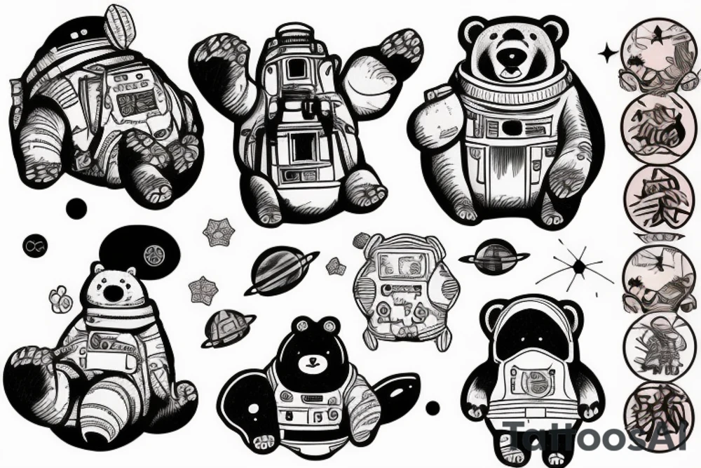 A big bear in space tattoo idea