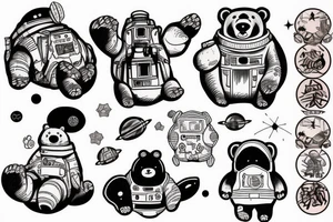 A big bear in space tattoo idea