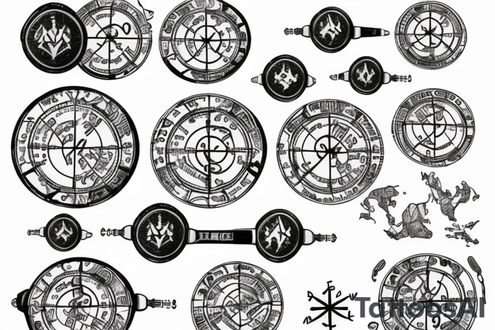 Vegvisir with vanity parties and a map tattoo idea Vegvisir with vanity parties and a map tattoo idea