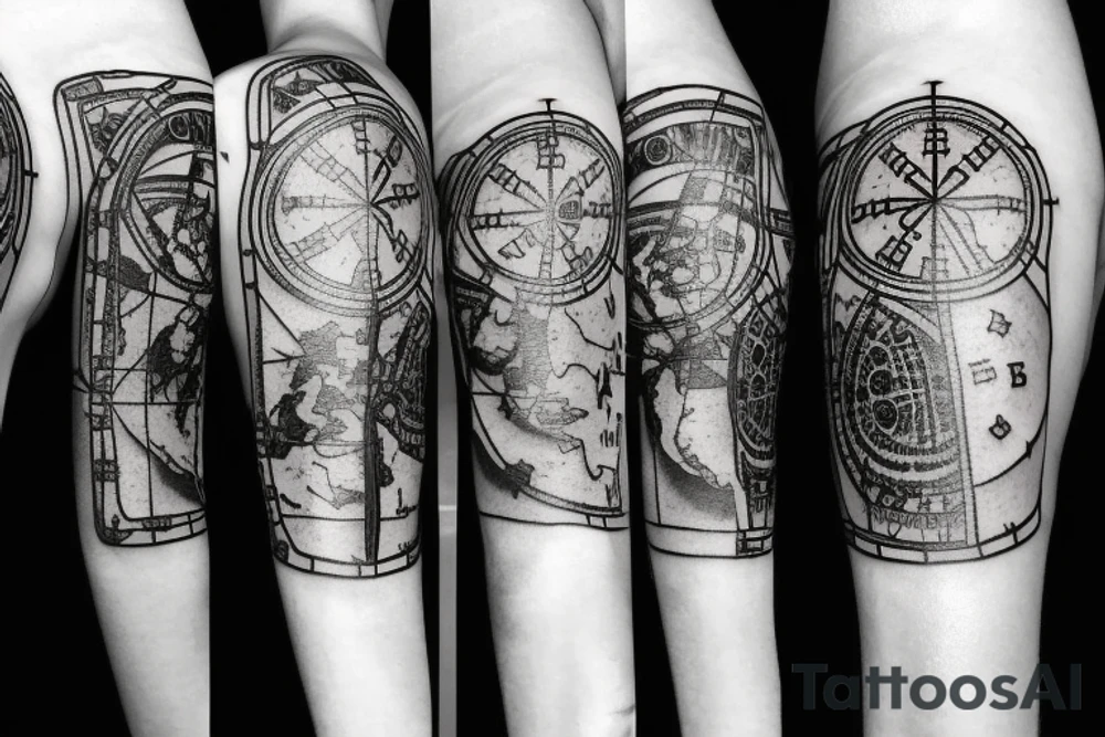 Vegvisir with vanity parties and a map tattoo idea Vegvisir with vanity parties and a map tattoo idea