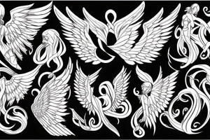 angel and demon wings tattoo idea